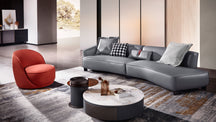 Living Room Modern Gray Fabric Sectional Home Sofa